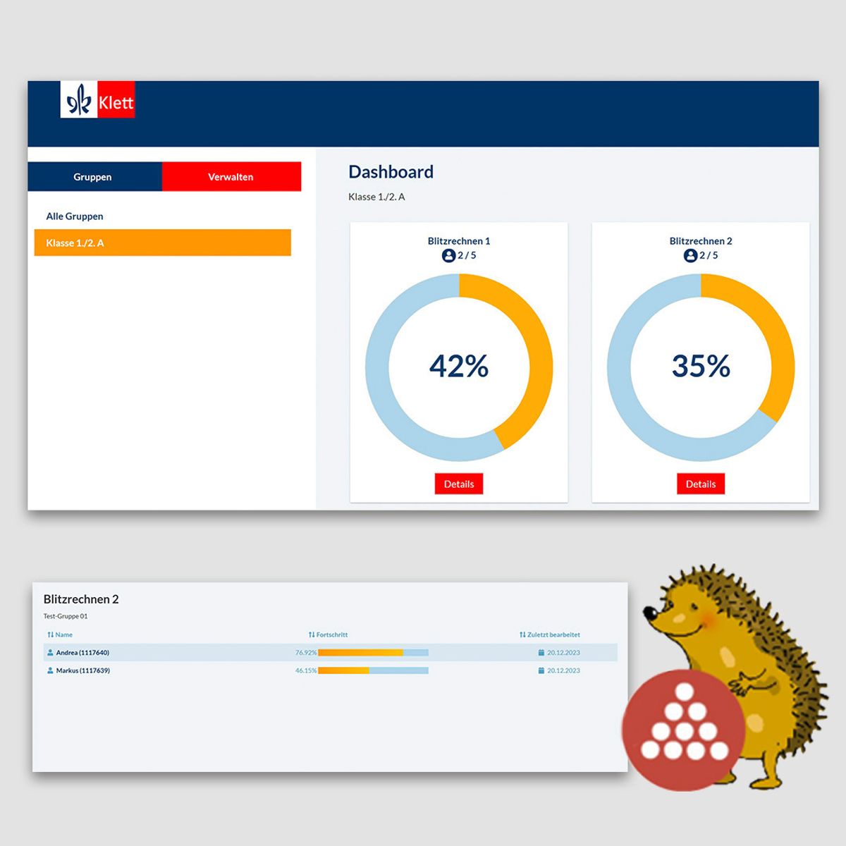 SZB Blitzrechnen Dashboard News klett und balmer